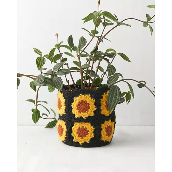 Urban Outfitters Accents Urban Outfitters Sunflower Crochet Planter